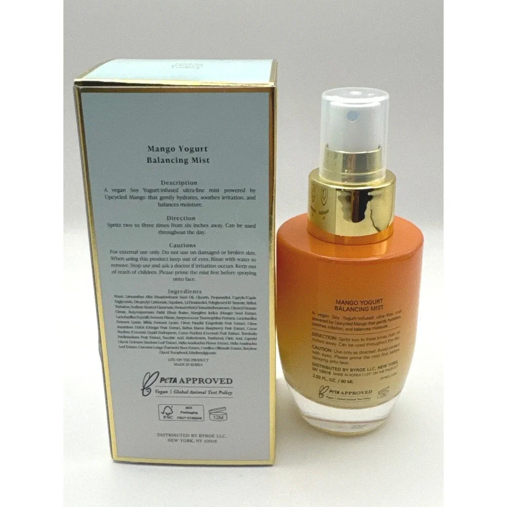 BYROE New York Mango Yogurt Balancing Mist Vegan Face Toner‎ Skincare